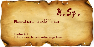 Maschat Szénia névjegykártya